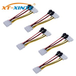 12.5cm 10pcs 5/10 pièces 4 broches pour Molex à 3 broches ventilateur câble d'alimentation adaptateur connecteur 12v * 2 / 5v * 2 ordinateur ventilateur câble pour CPU PC ventilateur câble