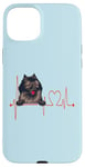 Coque pour iPhone 15 Plus EKG de battements de cœur pour chiens Wolf Spitz Funny Dogs My Cardio