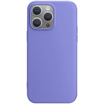 Premium Silicone Semi-rigid Matte Finish Light Purple Case for iPhone 15 Pro Max