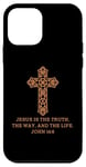 Coque pour iPhone 12 mini Jean 14:6 Verset biblique Jésus la vérité la façon dont la vie se croise