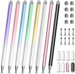 Lot De 2 Stylets Universels 2 En 1 De Haute Précision Pour Ipad, Compatibles Avec Apple, Iphone, Ipad, Android, Tablettes Microsoft, Téléphones Rose Et Violet