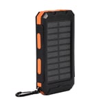 Kit De Bricolage De Bo&icirc;Tier De Batterie Externe Solaire &agrave; Charge Rapide Ext&eacute;Rieure 10000mah Avec Boussole Noir Orange