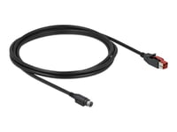 Delock - Strømforsynt Usb-Kabel - Usb Pluspower (24 V) (Hann) Til Power Mini-Din (Hann) - 24 V - 2 M - Svart