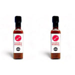 THE CHEEKY INDIAN Tang 'n' Cheek Hot Sauce, 220g, Ideal for Kebabs, Sweet & Sour Chilli Chutney, Dipping Sauce & BBQ Marinade, Made in the UK, Vegetarian, Dairy-Free (Pack of 2)