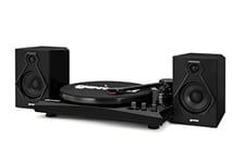 Gemini TT-900BB Stereo Turntable Music System - Belt Drive - Bluetooth input - Dual 50 Watt Stereo Speakers - Includes 45 Adapter (Black)