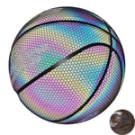 QGGESY Basketball Lumineux/Basket-Ball Rougeoyant NO.7 de Jeu/Holographique De Basket-Ball,avec Le Sac de Boule, Gonfleur, Sac Net, D'aiguilles de Boule,Bracelet,color5