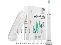 Aquasonic Vibe Series Ultra Whitening Electric Toothbrush Satin Optic White