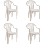 Port Fauteuil Intérieur, Extérieur Set 4 Blanc - Garbar