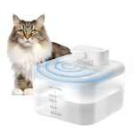 RUXAN Cat Water Fountain for Drinking, 2L Wireless Cat Water Fountain 2200mAh Battery Operated Cat Water Fountain with Water Level Window Ultra Quiet Healthy Pet Drinking Bowl for Kitten, Dogs