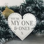 My One And Only Engraved Heart Gift For Boyfriend Girlfriend Husband Wife Him