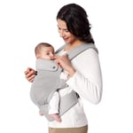 Momcozy Porte-bébé en Maille Respirante, Ergonomique et Léger, pour 3,2 à 20kg avec Soutien Lombaire Renforcé, Confort Toute la Journée pour une Parentalité sans les Mains, Maille Aérée-Gris