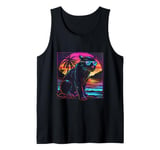 Panther Colourful Sunset Artwork Wildlife Panther Lover Tank Top