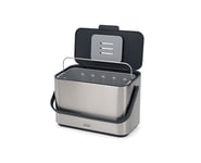 Joseph Joseph Collect 4-Litre Stainless Steel Food Waste Caddy With Handle, Removable Inner Bucket And Bin Liners Storage, Includes Odour Filter And 3X Bin Liners