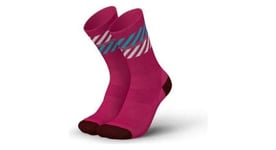 Chaussettes incylence merino light lanes rose rouge