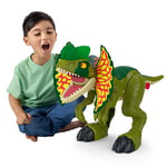 Fisher-Price Jouet Dinosaure Imaginext Jurassic World Dilophosaurus, Figurine de Plus de 40 cm avec Effets Lumineux et sonores, pour Les Enfants à partir de 3 Ans, HVY16