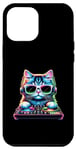 Coque pour iPhone 12 Pro Max Chat DJ avec écouteurs et platines