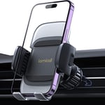 Lamicall Car Vent Phone Holder - [2024 Spring Clip] Quick Release Car Phone Mount with Metal Hook, Universal Air Vent Cradle for iPhone16 15 14 13 12 11 Pro Max Plus Mini Xs, Samsung S24, 4-7” Phone