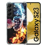 Cokitec Coque Renforcée en Verre Trempé pour Samsung Galaxy S23 Manga My Hero Academia Shoto