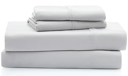 UGG 01330 Alahna Queen Bed Sheets and Pillowcases 4-Piece Set Sleep in Luxury Machine Washable Deep Pockets Wrinkle-Resistant Silky Cooling Technology for All-Season Comfort, Queen, Stone