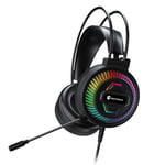 7.1 Surround Sound Gaming Headset PC:lle, USB PC-kuulokkeet melua vaimentavalla mikrofonilla ja LED-valolla