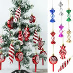 6Pcs Christmas Hanging Candy Pendants Red White Candy Xmas Tree Ornaments Home Party Christmas Decorations Navidad New Year 2024