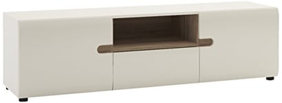 Furniture To Go Wide TV Unit with Opening, Wood, White Gloss