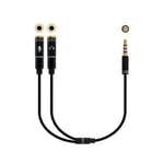 CABLE ADAP.AUDIO JACK 3.5 4PIN-2XJACK3.5 3PIN 30CM