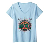 Womens The Best Archer Mastery Bullseye Target V-Neck T-Shirt