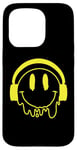 Coque pour iPhone 15 Pro Sourire jaune fondant drôle souriant visage dégoulinant mignon