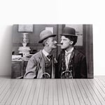 Big Box Art Canvas Print Wall Art Ben Turpin and Charlie Chaplin | Mounted and Stretched Box Frame Picture | Home Decor for Kitchen, Living Room, Bedroom, Hallway, Multi-Colour, 30x20 Inch