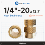 CNCKitchen Threaded Camera Inserts 1/4" - 20x12.7 - 20pcs