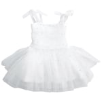 DOLLY by Le Petit Tom Pearl Tulle Ballerina Dress White | Vit | 8-10 years