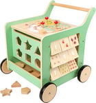 Small Foot 10947 Chariot de marche Move it, en bois certifié 100% FSC, jouet de motricité pour les premiers bébé, multicolore, S