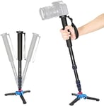 Neewer Extendable Camera Monopod with Detachable and Foldable Stand Base: Aluminium Alloy, Height of 52-168 cm for Nikon Sony DSLRs; Maximum Load of 5 kg