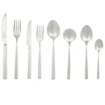 Salter BW12427EU7 Winslow 44 Piece Cutlery Set - Stainless Steel Silverware, Service for 6 People, Includes Knives, Forks, Teaspoons, Soup Spoons, Serving Spoons and Dessert Cutlery, 25 Year Guarantee