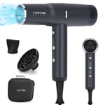 PARWIN PRO BEAUTY Sèche-cheveux Séchage Rapide Professionnel, Moteurs Sans Balais à Faible Bruit avec 110,000RPM&2000W, ionique hair dryer répartition uniforme de chaleur (noir)