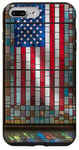 iPhone 7 Plus/8 Plus Red White Blue -Stars Stained Glass American Flag Case