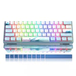 Womier-Clavier mécanique filaire WK61 RVB,clavier de jeu remplaçable à chaud,thème Blue Sea,touches PBT,PC Windows,joueurs - Type WK61 BLUE-Interrupteur rouge