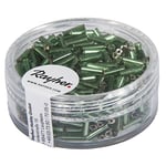 Rayher 1406529 Verre Boîte Stylos, 7/2 mm, avec reflets argentés, 15 g, vert