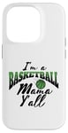 Coque pour iPhone 14 Pro Southern Moms Cadeau fantaisie pour mère Motif basketball Vert et noir