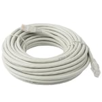 Câble de raccordement CAT6 de 15 m en gris élégant. Idéal pour les réseaux à haut débit, offre d'excellentes performances et fiabilité pour la transmission de données à la maison ou au bureau.