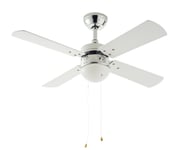 Argos Home Ceiling Fan - Chrome & White