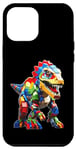 Coque pour iPhone 12 Pro Max Jeu de briques T-Rex pour les amateurs de dinosaures