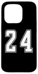 Coque pour iPhone 15 Pro Blanc Numéro 24 Équipe Junior Sports Uniforme Numéroté