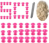 Locisne 50 pcs Silicone No heat Hair Curlers+1 French Hair Braiding Tool,No Hea