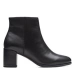 Clarks Femme Freva55 Zip Bottine Chukka, Cuir Noir, 42 EU