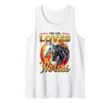 This Girl Loves Horses Girls Horseback Riding Horse Girl Tank Top