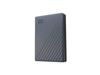 Wd My Passport Wdbrmd0050bgy-Wesn - Harddisk - Kryptert - 5 Tb - Ekstern (Bærbar) - Usb 3.2 Gen 1 - 256-Bit Aes - Silikongrå