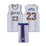 Lakers nr 23 James Basketball Jersey Set White Child M (130-140cm)