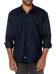 Dickies Men's Streetwear Male Shirt Long Sleeve Work Workwear, Blue (Dark Navy), X-Large